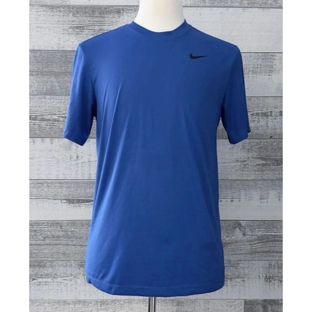 NIKE The Nike Tee Dri Fit Men's M Blue Athletic T-Shirt Moisture Wicking